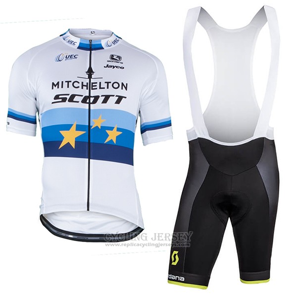 2018 Cycling Jersey Mitchelton Scott Champion Europe Short Sleeve and Bib Short